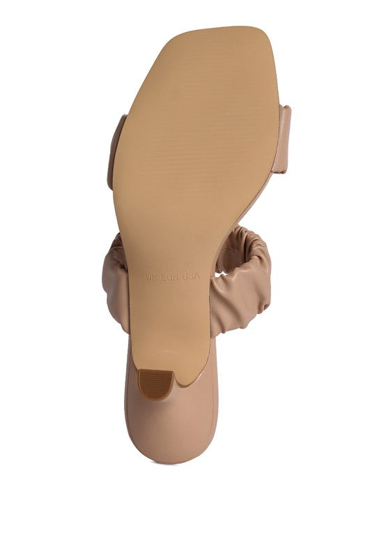 LADY LYNN GATHER AROUND SLIP-ON HEELED SANDAL - Tigbul's Variety Fashion Shop