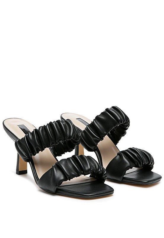 LADY LYNN GATHER AROUND SLIP-ON HEELED SANDAL - Tigbul's Variety Fashion Shop