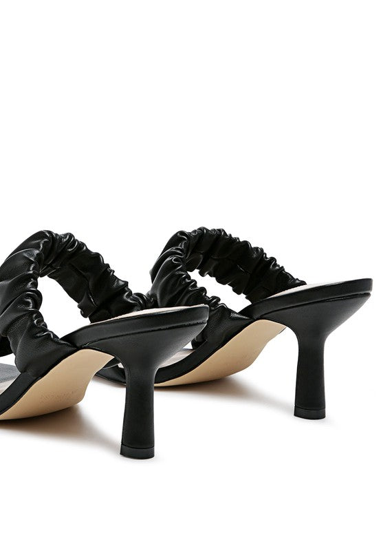 LADY LYNN GATHER AROUND SLIP-ON HEELED SANDAL - Tigbul's Variety Fashion Shop