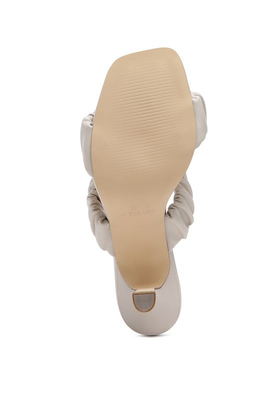 LADY LYNN GATHER AROUND SLIP-ON HEELED SANDAL - Tigbul's Variety Fashion Shop
