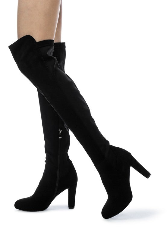 FAUNA KNEE HIGH BLOCK HEELED BOOT - Tigbul's Variety Fashion Shop