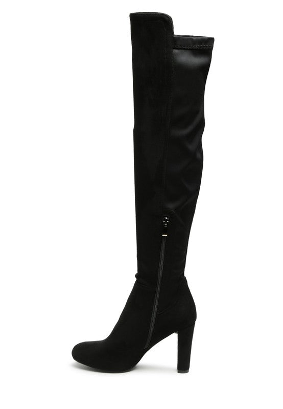 FAUNA KNEE HIGH BLOCK HEELED BOOT - Tigbul's Variety Fashion Shop