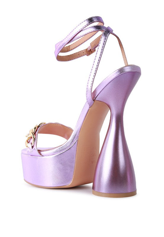 BIG BASH METALLIC HIGH PLATFORM CHUNKY SANDALS - Tigbul's Variety Fashion Shop