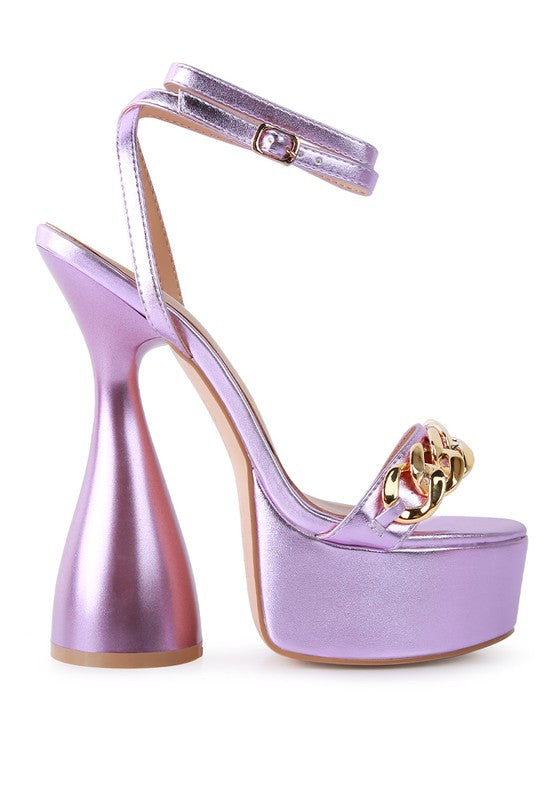 BIG BASH METALLIC HIGH PLATFORM CHUNKY SANDALS - Tigbul's Variety Fashion Shop