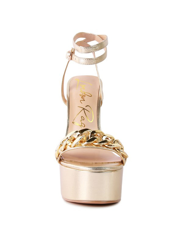 BIG BASH METALLIC HIGH PLATFORM CHUNKY SANDALS - Tigbul's Variety Fashion Shop