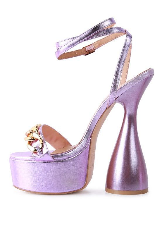 BIG BASH METALLIC HIGH PLATFORM CHUNKY SANDALS - Tigbul's Variety Fashion Shop