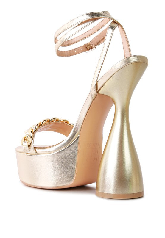 BIG BASH METALLIC HIGH PLATFORM CHUNKY SANDALS - Tigbul's Variety Fashion Shop