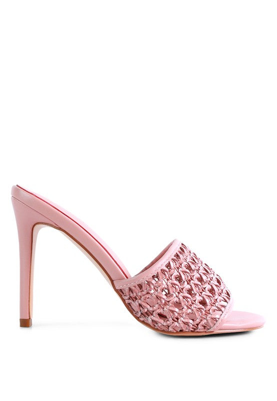 TEASE Woven Heeled Slides - Tigbul's Variety Fashion Shop