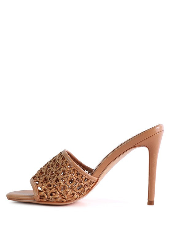 TEASE Woven Heeled Slides - Tigbul's Variety Fashion Shop