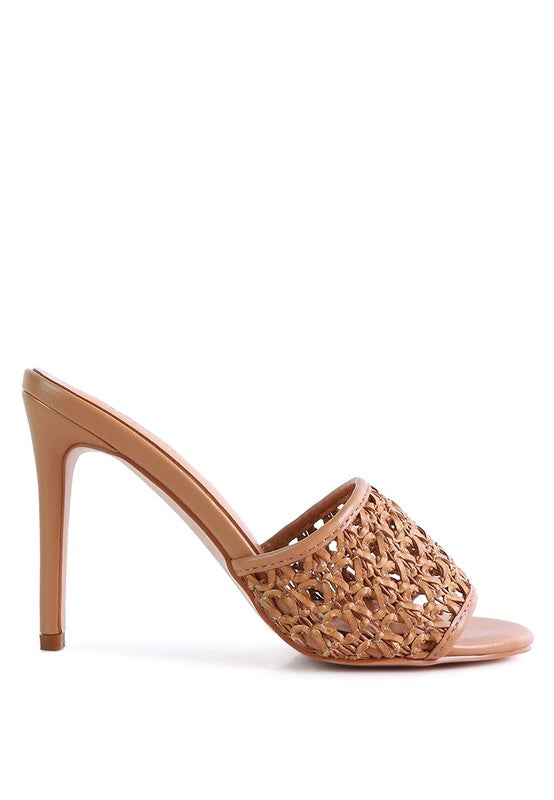 TEASE Woven Heeled Slides - Tigbul's Variety Fashion Shop