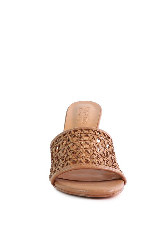 TEASE Woven Heeled Slides - Tigbul's Variety Fashion Shop