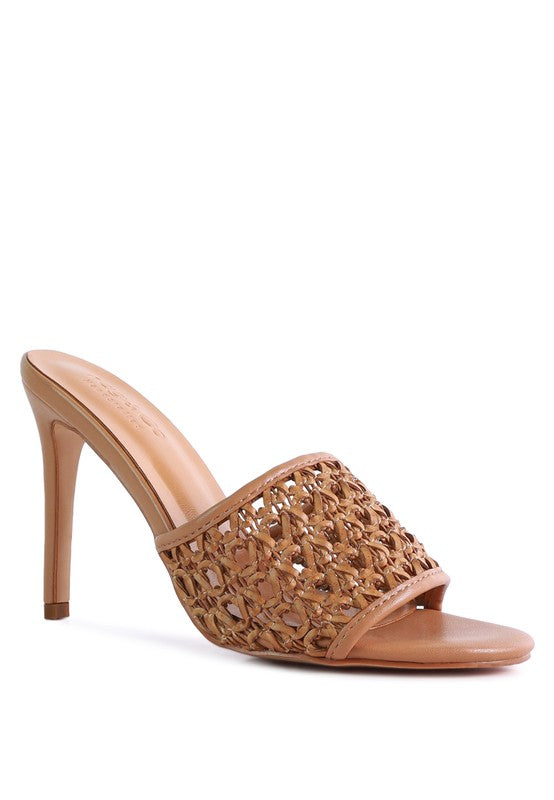 TEASE Woven Heeled Slides - Tigbul's Variety Fashion Shop