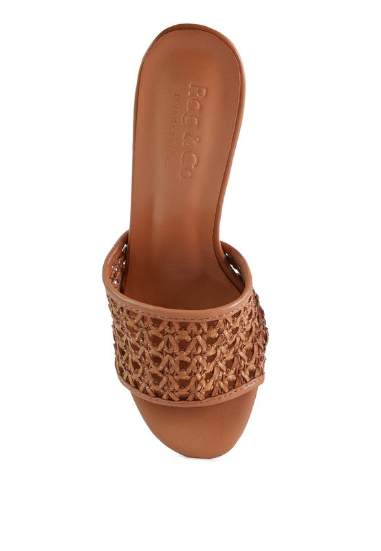 TEASE Woven Heeled Slides - Tigbul's Variety Fashion Shop