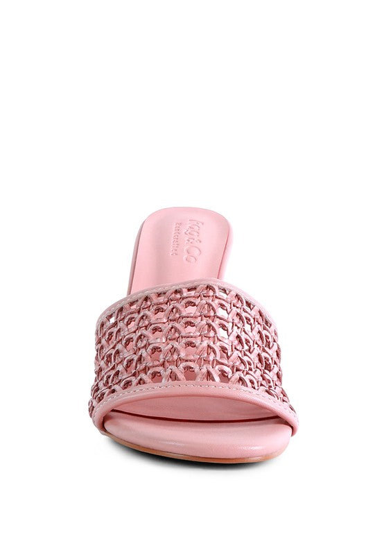 TEASE Woven Heeled Slides - Tigbul's Variety Fashion Shop
