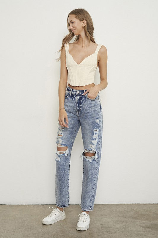 SLIM BOYFRIEND JEANS - Tigbul's Variety Fashion Shop