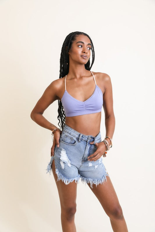 Floral Lattice Bralette - Tigbul's Variety Fashion Shop