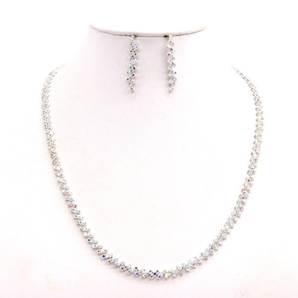 Rhinestone Luxury Necklace and Earring Set - Tigbul's Variety Fashion Shop