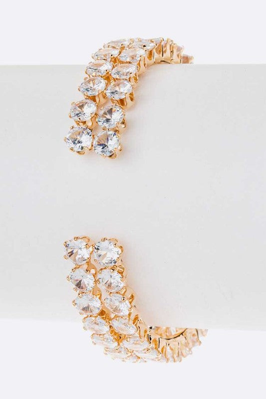 CZ Double Row Bridal Cuff - Tigbul's Variety Fashion Shop
