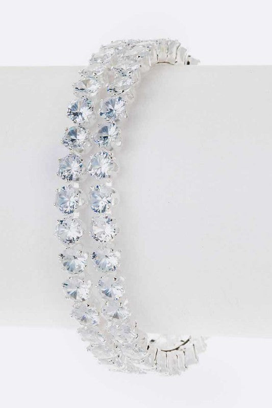 CZ Double Row Bridal Cuff - Tigbul's Variety Fashion Shop