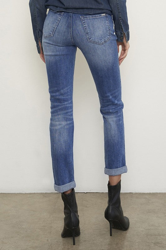 Distressed Front Girlfriend Jeans - Tigbul's Variety Fashion Shop