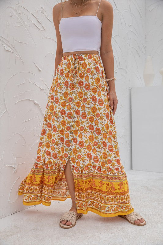 Women's Printed Maxi Skirt - Tigbul's Variety Fashion Shop