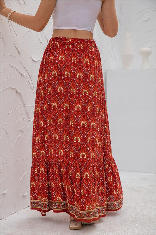 Women's Printed Maxi Skirt - Tigbul's Variety Fashion Shop