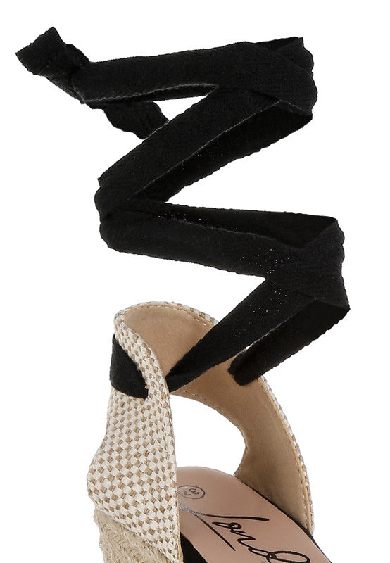 Sea Breeze Woven Lace-Up Espadrille Wedges - Tigbul's Variety Fashion Shop