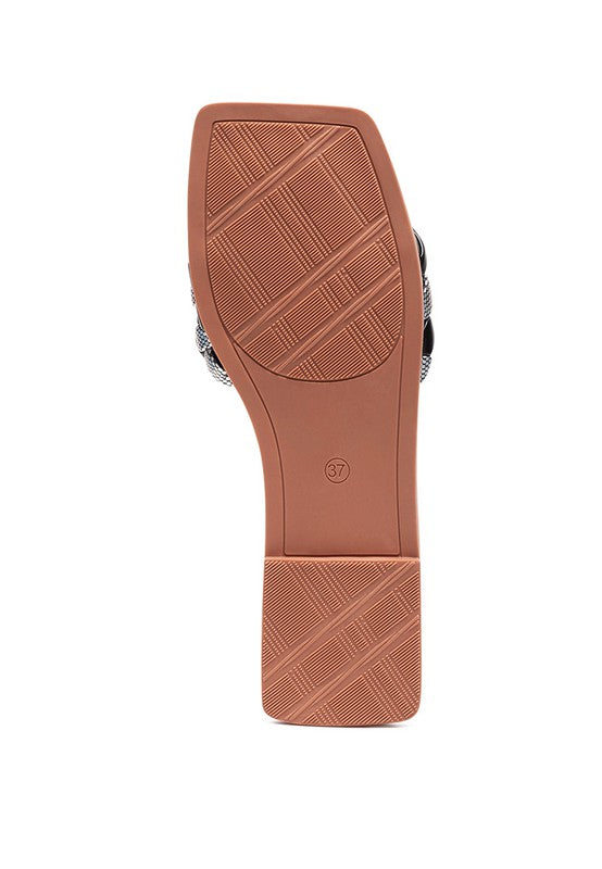 ALLIUM METALLIC WOVEN STRAP FLATS - Tigbul's Variety Fashion Shop