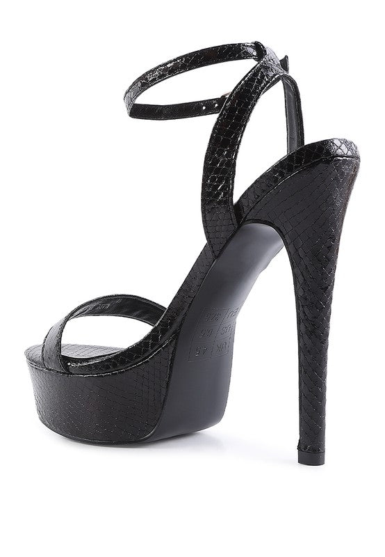 SWEETHEART CROC PLATFORM HIGH HEELED SANDALS - Tigbul's Variety Fashion Shop