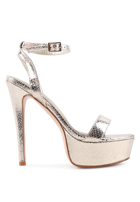 SWEETHEART CROC PLATFORM HIGH HEELED SANDALS - Tigbul's Variety Fashion Shop