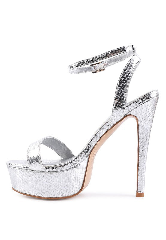 SWEETHEART CROC PLATFORM HIGH HEELED SANDALS - Tigbul's Variety Fashion Shop