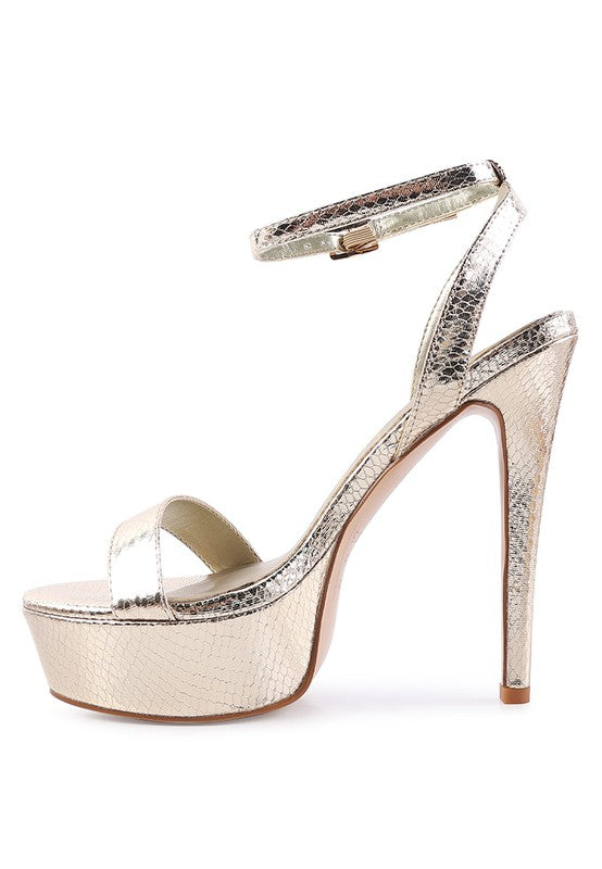 SWEETHEART CROC PLATFORM HIGH HEELED SANDALS - Tigbul's Variety Fashion Shop