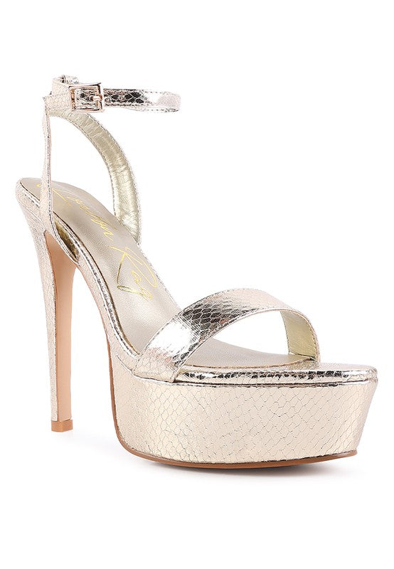 SWEETHEART CROC PLATFORM HIGH HEELED SANDALS - Tigbul's Variety Fashion Shop