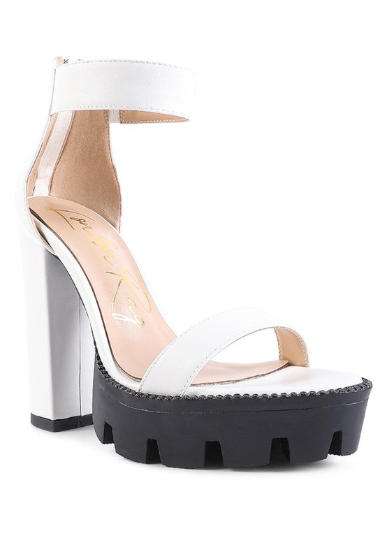 RATTLE SNAKE PRINT HIGH HEELED BLOCK SANDAL - Tigbul's Variety Fashion Shop