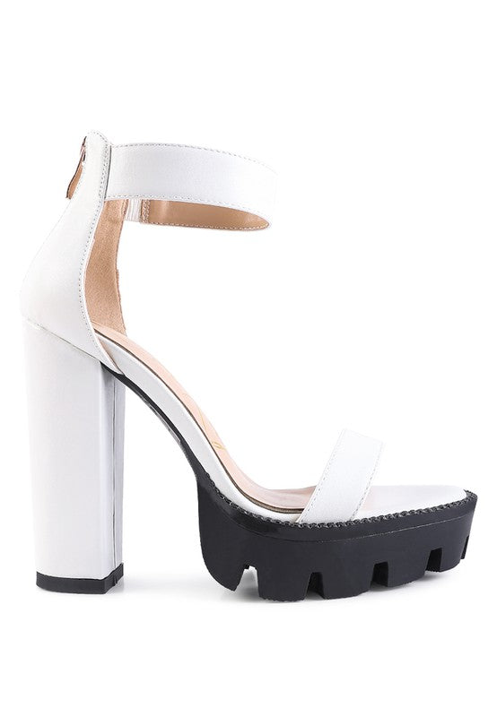 RATTLE SNAKE PRINT HIGH HEELED BLOCK SANDAL - Tigbul's Variety Fashion Shop