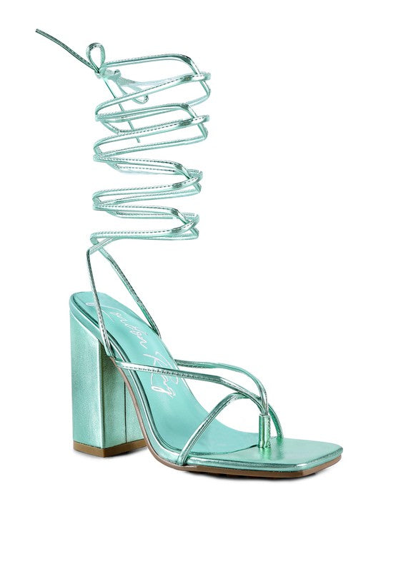 SHEWOLF LACE UP HIGH HEEL SANDALS - Tigbul's Variety Fashion Shop
