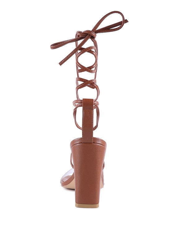 HIGH CULT STRAPPY TIE-UP BLOCK HEELS - Tigbul's Variety Fashion Shop