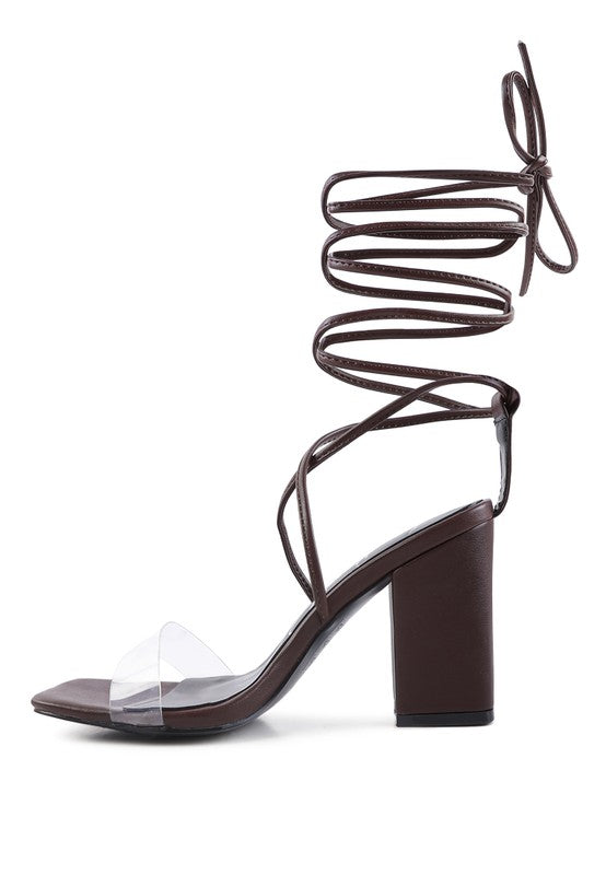 HIGH CULT STRAPPY TIE-UP BLOCK HEELS - Tigbul's Variety Fashion Shop