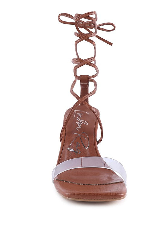 HIGH CULT STRAPPY TIE-UP BLOCK HEELS - Tigbul's Variety Fashion Shop