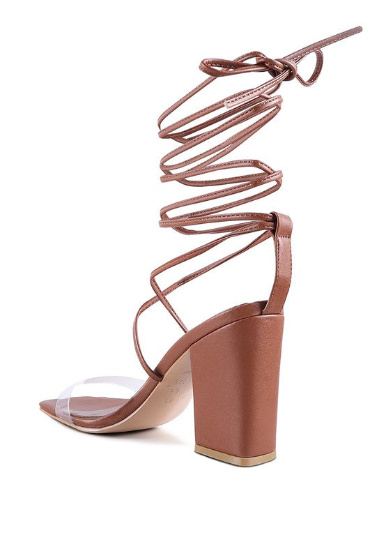 HIGH CULT STRAPPY TIE-UP BLOCK HEELS - Tigbul's Variety Fashion Shop