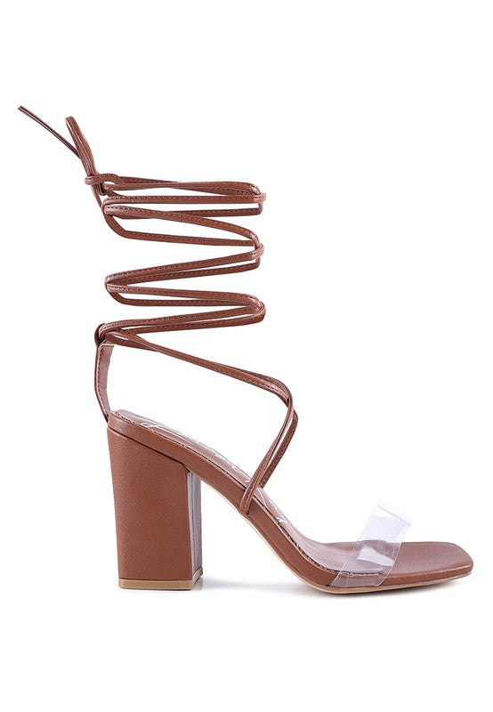 HIGH CULT STRAPPY TIE-UP BLOCK HEELS - Tigbul's Variety Fashion Shop