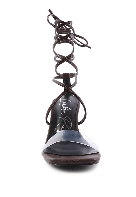 HIGH CULT STRAPPY TIE-UP BLOCK HEELS - Tigbul's Variety Fashion Shop