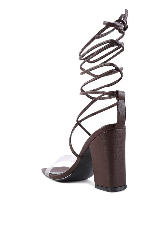 HIGH CULT STRAPPY TIE-UP BLOCK HEELS - Tigbul's Variety Fashion Shop