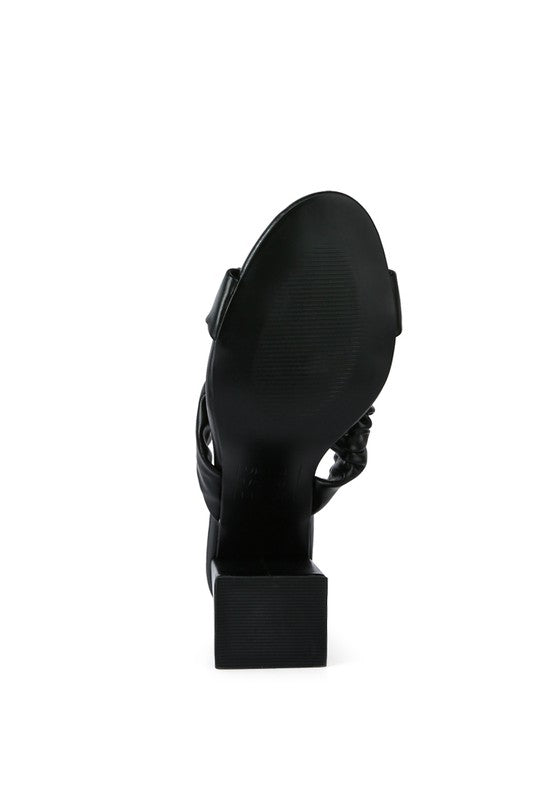PAGE 3 SCRUNCHIE STRAP BLOCK SANDALS - Tigbul's Variety Fashion Shop