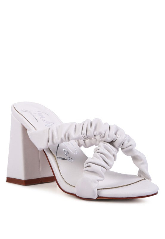 PAGE 3 SCRUNCHIE STRAP BLOCK SANDALS - Tigbul's Variety Fashion Shop