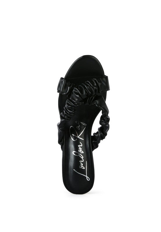 PAGE 3 SCRUNCHIE STRAP BLOCK SANDALS - Tigbul's Variety Fashion Shop