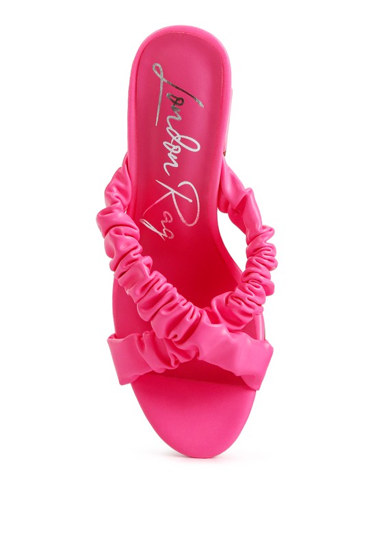 PAGE 3 SCRUNCHIE STRAP BLOCK SANDALS - Tigbul's Variety Fashion Shop