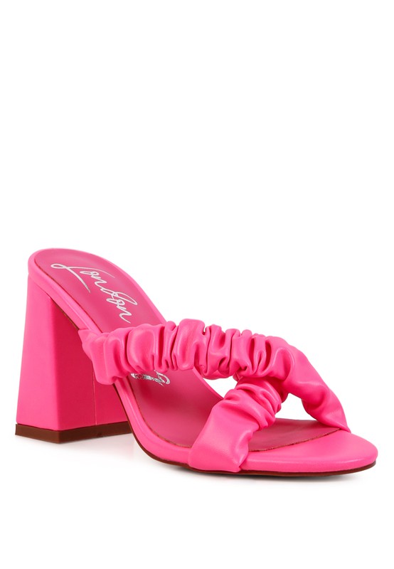 PAGE 3 SCRUNCHIE STRAP BLOCK SANDALS - Tigbul's Variety Fashion Shop