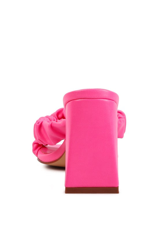 PAGE 3 SCRUNCHIE STRAP BLOCK SANDALS - Tigbul's Variety Fashion Shop