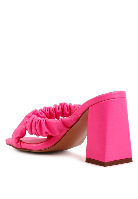 PAGE 3 SCRUNCHIE STRAP BLOCK SANDALS - Tigbul's Variety Fashion Shop